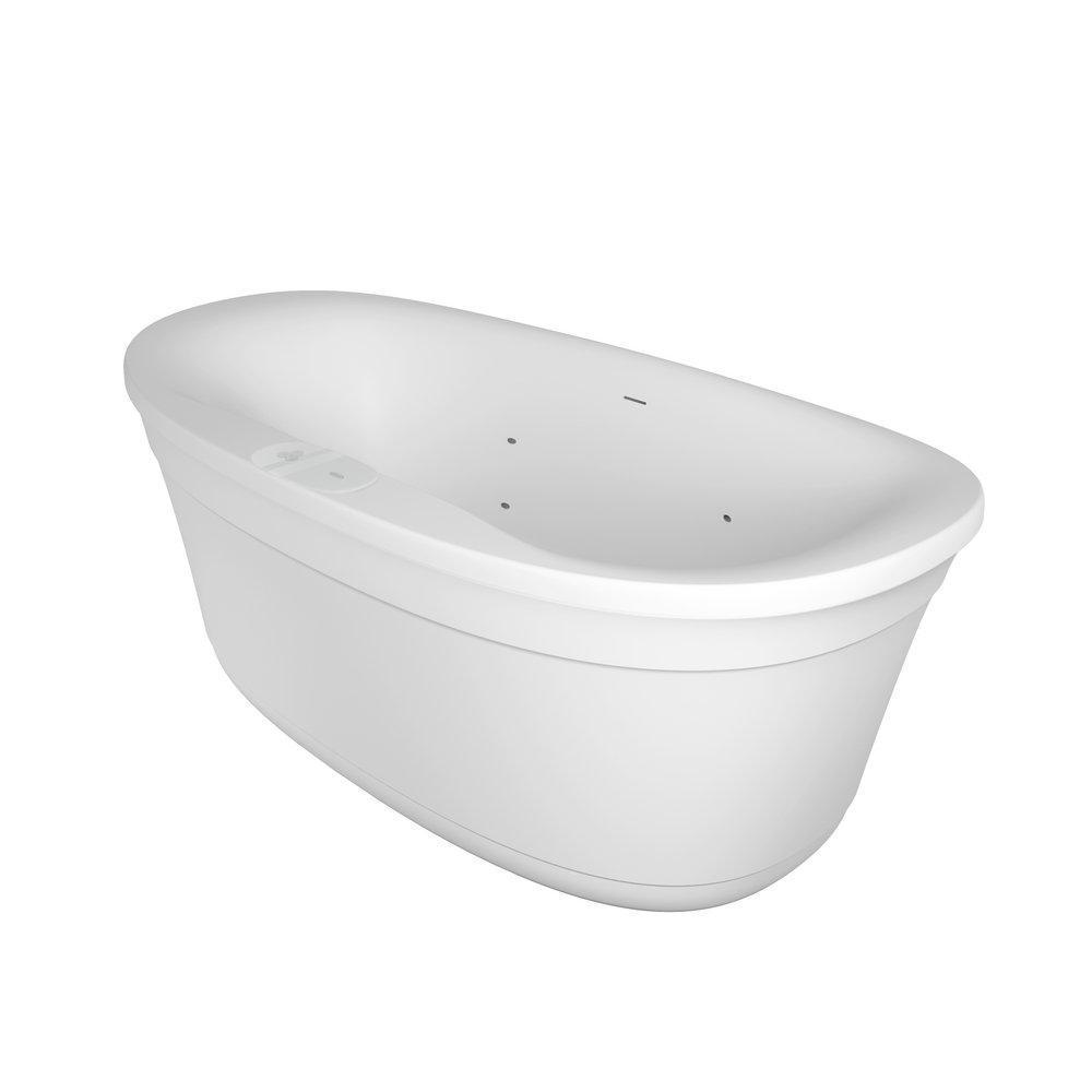 JACUZZI&reg; White Matte 67 x 35 in. Freestanding Bathtub Center Drain 