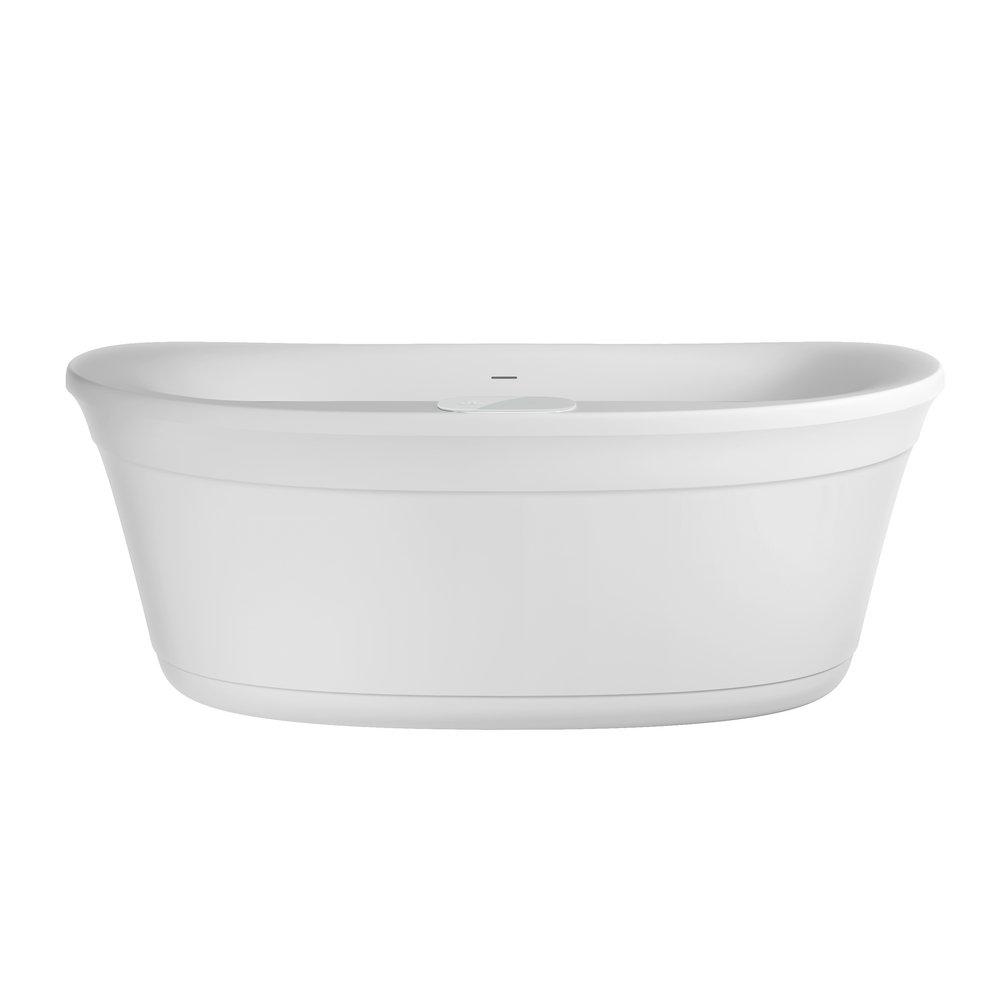 JACUZZI&reg; White Matte 67 x 35 in. Freestanding Bathtub Center Drain 