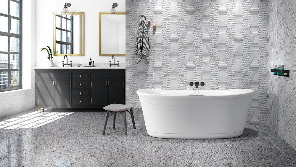 JACUZZI&reg; White Matte 67 x 35 in. Freestanding Bathtub Center Drain 