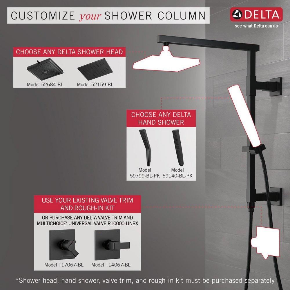 Delta Faucet Matte Black No Handle Multi Function Shower System 