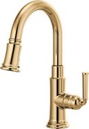 Single Handle Pull Down Bar Faucet in Polished Gold