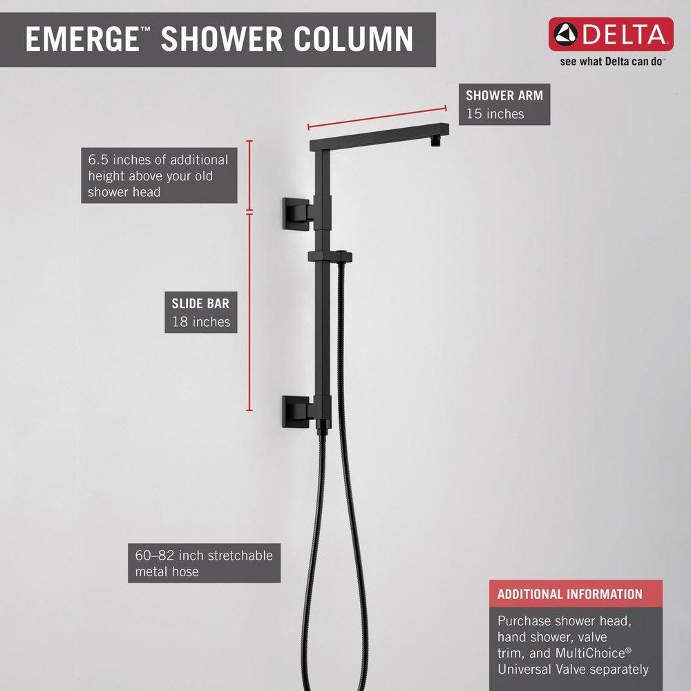 Delta Faucet Matte Black No Handle Multi Function Shower System 
