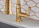 Brizo Polished Gold Monoblock Single Handle Pull Down Kitchen Faucet 