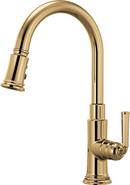 Brizo Polished Gold Monoblock Single Handle Pull Down Kitchen Faucet 