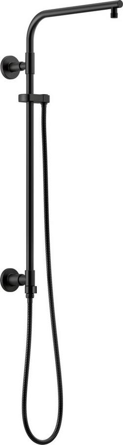 26 in. Shower Rail with Hose in Matte Black