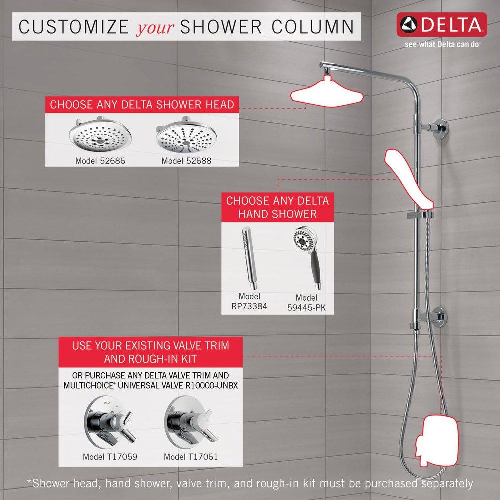 Delta Faucet Matte Black No Handle Multi Function Shower System 