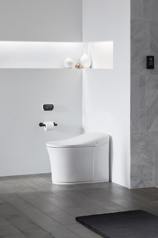 KOHLER White 0.87 gpf Elongated Floor Mount One Piece Toilet 