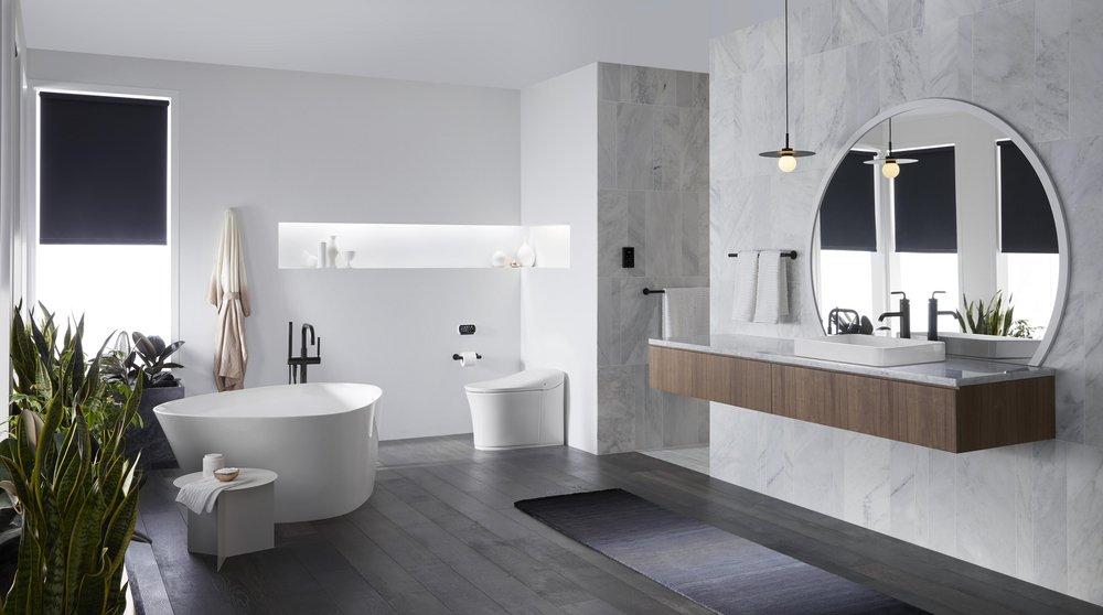 KOHLER White 0.87 gpf Elongated Floor Mount One Piece Toilet 