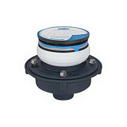 2 in. No Hub Cast Iron Floor Drain with 5 in. Round Polished Nickel Bronze Strainer