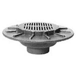4 in. Neo Loc&trade; Cast Iron Floor Drain with 12-1/4 in. Round Strainer