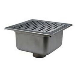 3 x 9-5/8 x 9-5/8 x 6 in. Floor Mount Stainless Steel Floor Sink