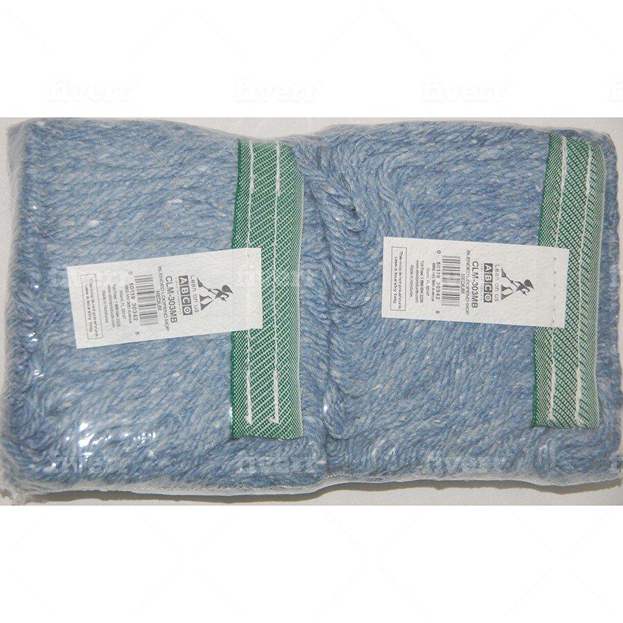 Abco Blue 18 in. Cotton Mop in Blue (Pack of 2) 