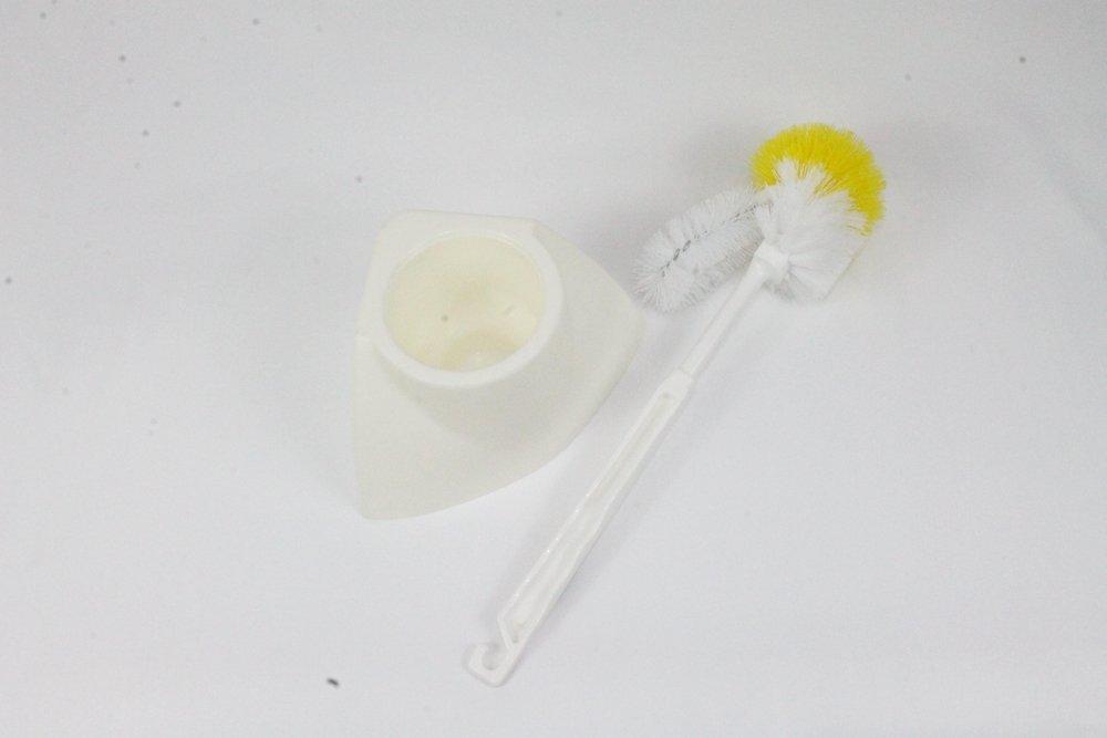 Abco White Polypropylene Toilet Bowl Brush with Holder 