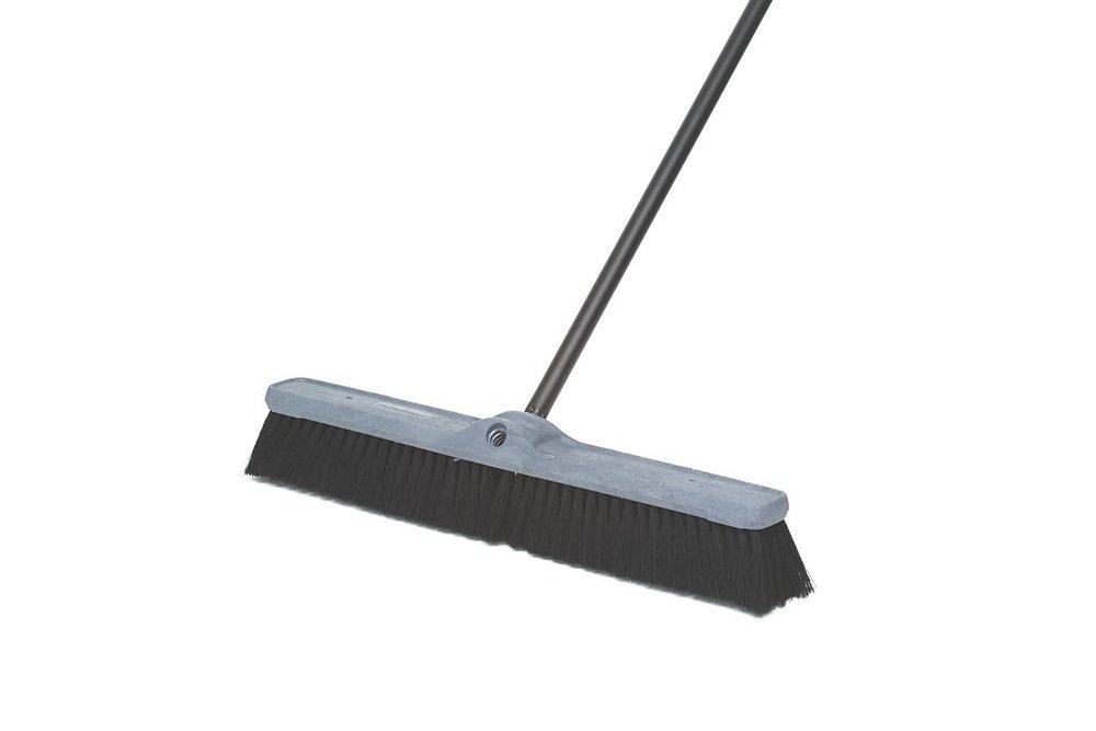 Abco Grey 3 in. Polypropylene and Wood Fine Push Broom in Grey (Less Handle) 