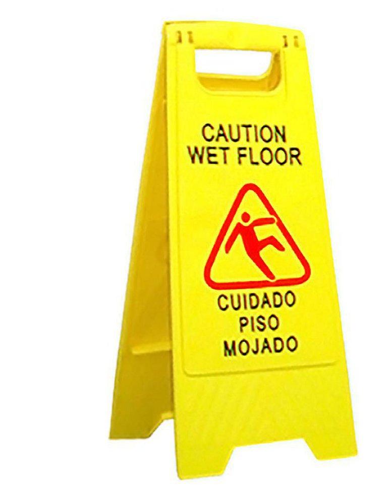 Abco Yellow Plastic Folding Wet Floor Sign 