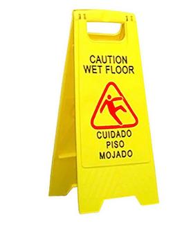 Plastic Folding Wet Floor Sign in Yellow