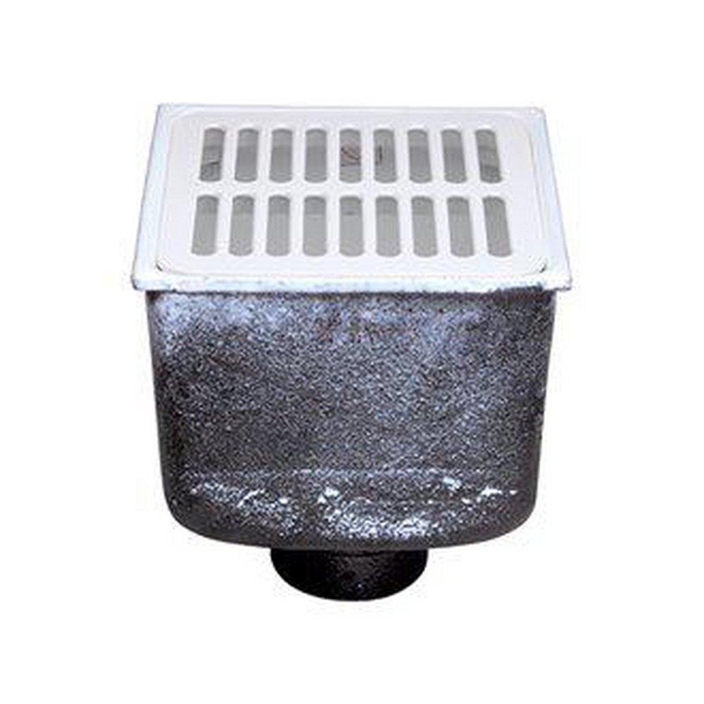 Zurn White 7-1/4 x 7-1/4 x 6 in. Floor Mount Cast Iron Floor Sink 