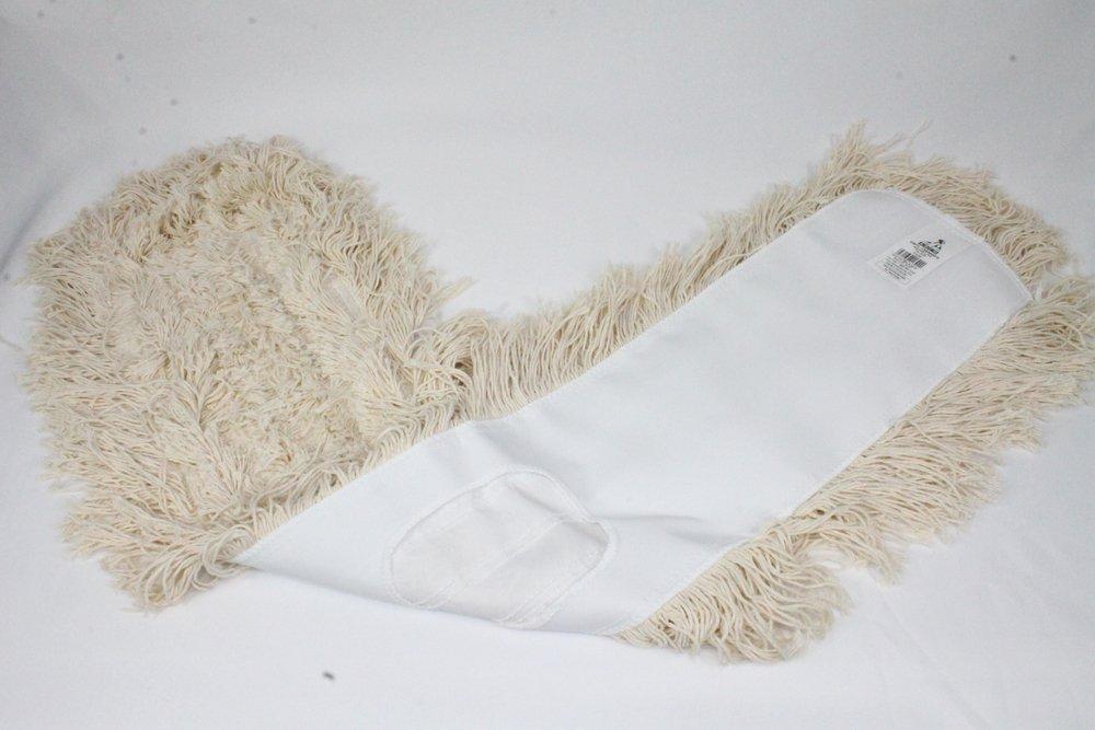 Abco White 5 x 36 in. Cotton Dust Mop with Slot Pocket and Backing 
