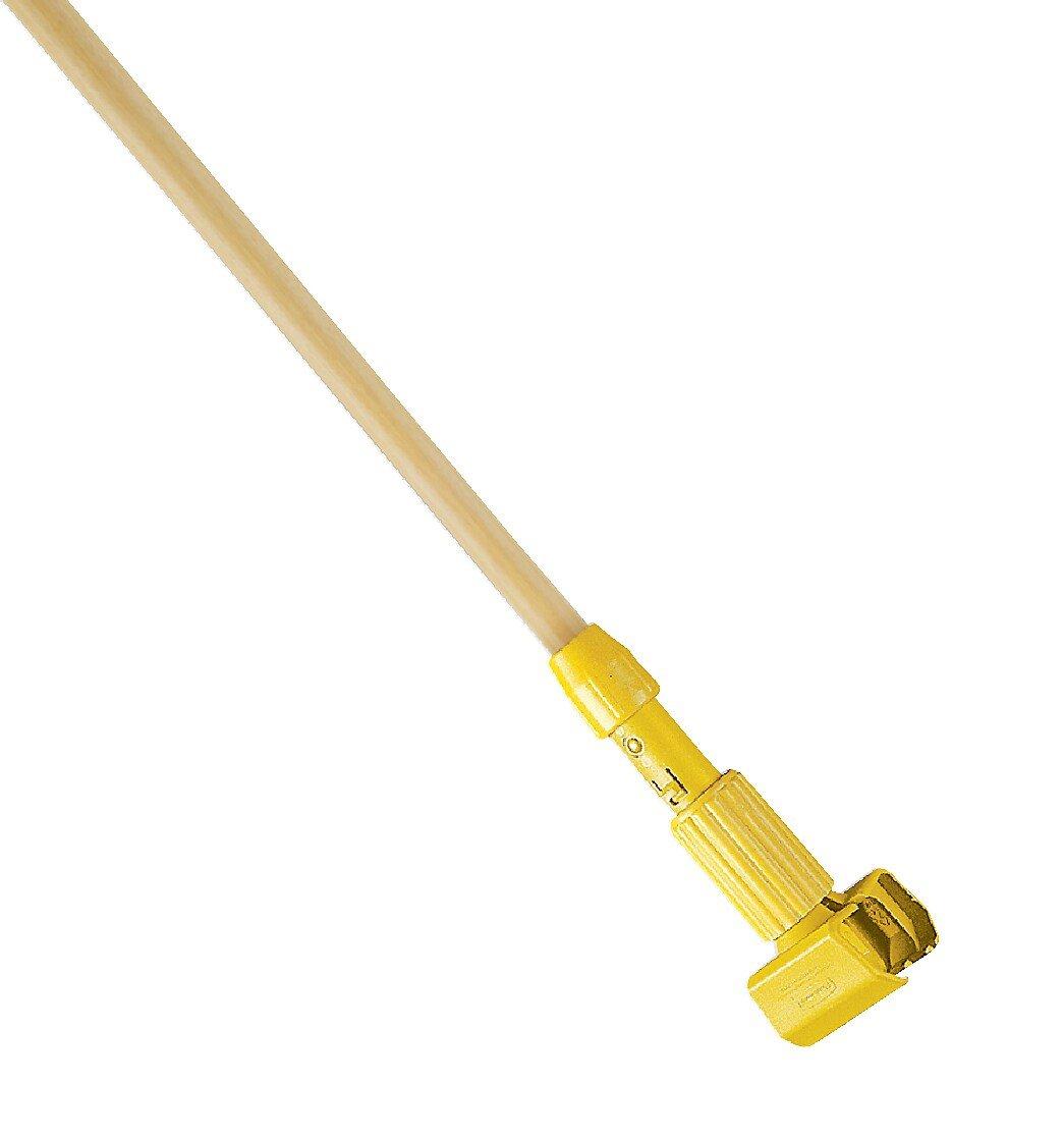 Abco Yellow 60 in. Wood and Plastic Jaw Clamp Mop Handle 