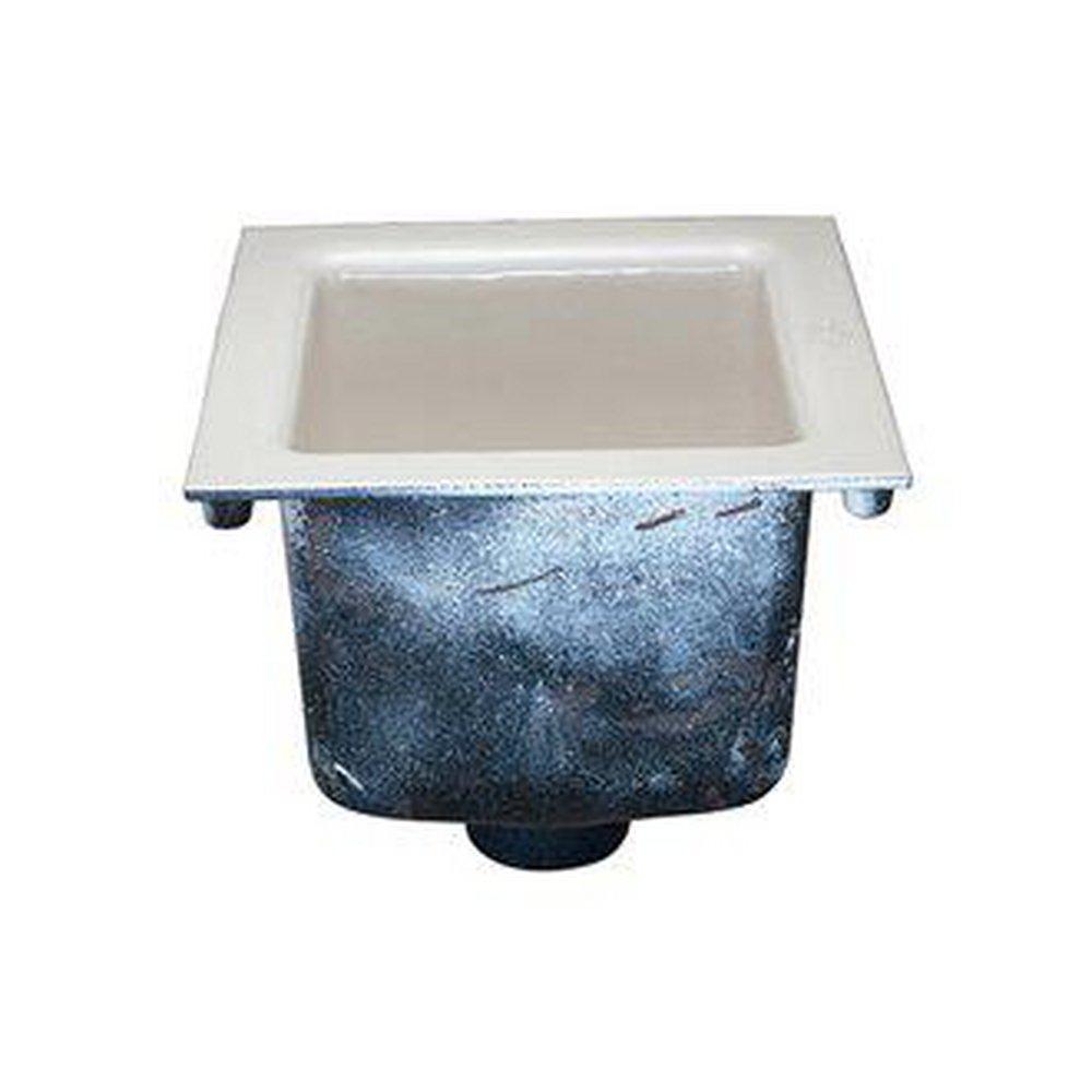 Zurn White 8-7/8 x 8-7/8 x 8 in. Floor Mount Cast Iron Floor Sink 