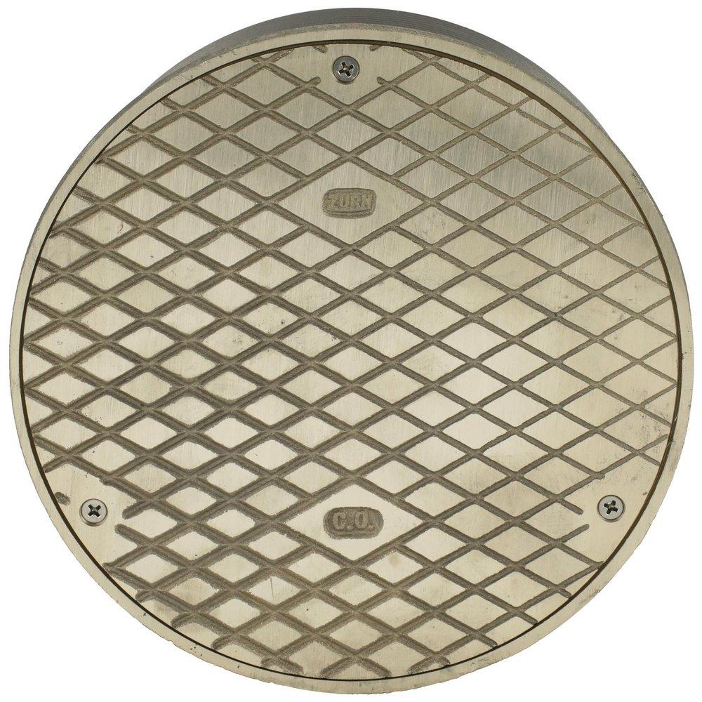 Zurn Nickel Bronze Round Scoriated Cast Iron Adjustable Floor Cleanout in Nickel Bronze 