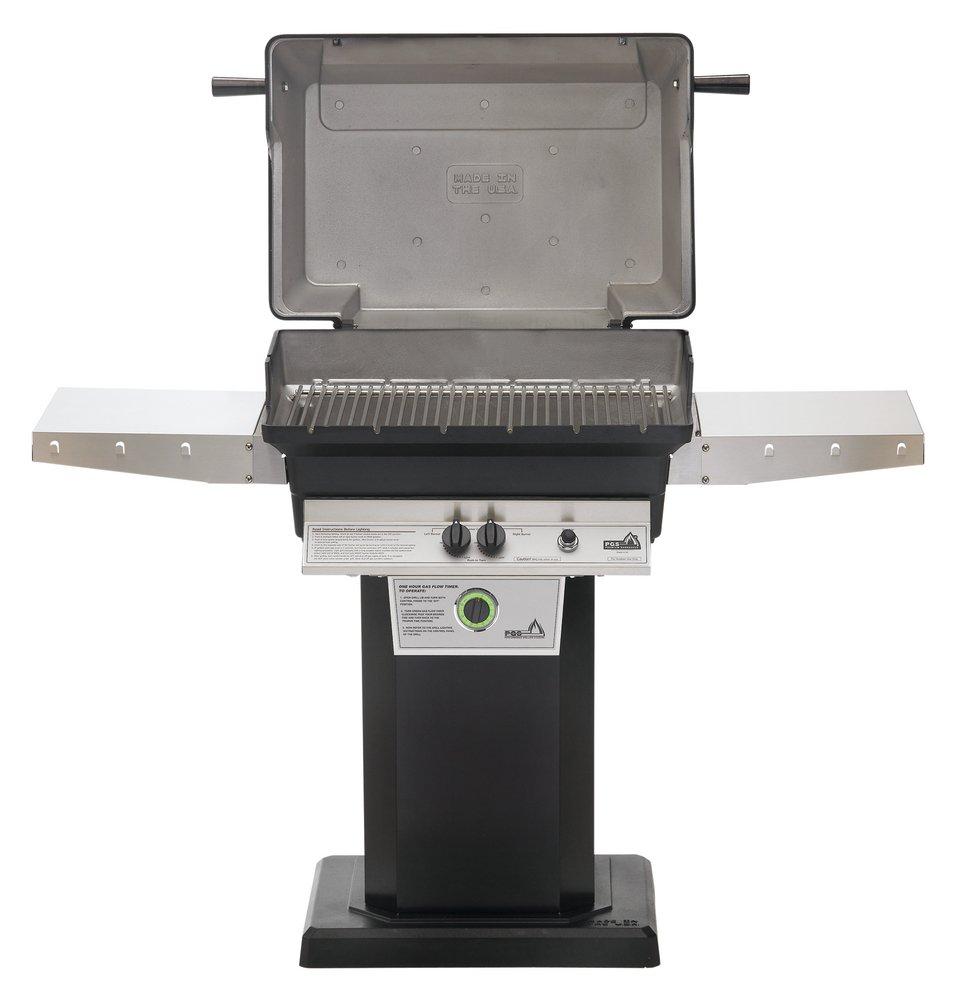 AEI Corporation Black Cordless Battery Ignition Gas Freestanding Grill with Timer and Two Side Shelve in Black 