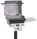 30000 BTU Cordless Battery Ignition Gas Freestanding Grill with Permanent Post for Natural Gas in Black