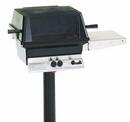 17 in. 30000 BTU Electric Spark Freestanding Grill with Permanent Post for Natural Gas in Black