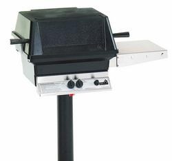 17 in. 30000 BTU Electric Spark Freestanding Grill with Permanent Post for Natural Gas in Black