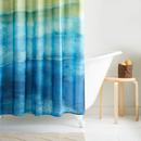 180 in. x 70 in. Polyester Shower Curtain in Blue