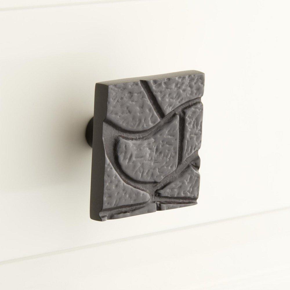 Signature Hardware Black 1-7/8 in. Brass Square Cabinet Knob 