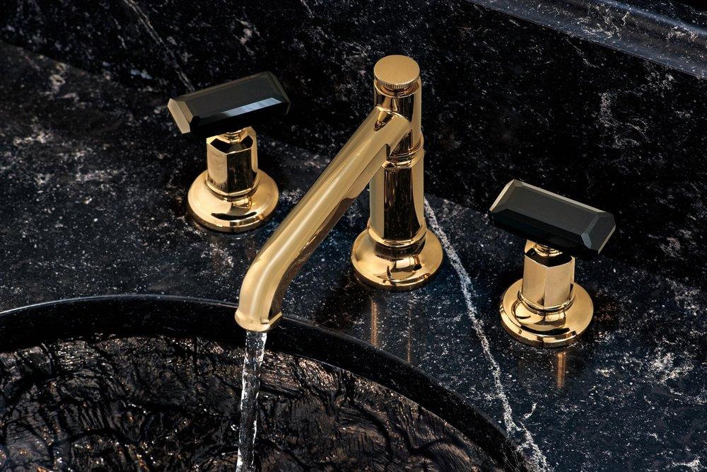 Brizo Polished Gold/Black Crystal 2-19/100 in. Brass Handle Kit 