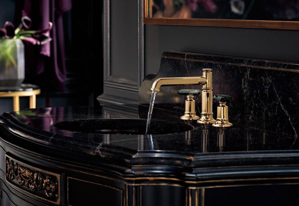 Brizo Polished Gold/Black Crystal 2-19/100 in. Brass Handle Kit 