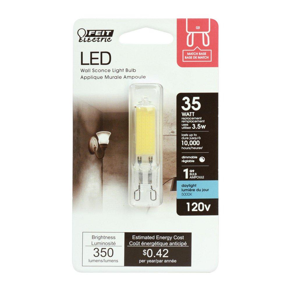 Feit Electric Daylight T4 LED Bulb Bi-Pin G9 Base 5000 Kelvin Dimmable 