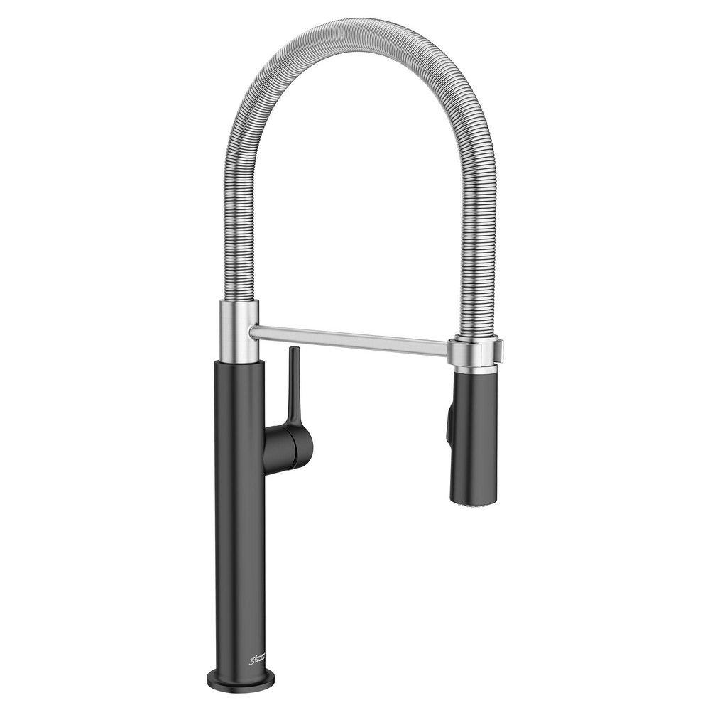 American Standard Matte Black Single Handle Pull Down Kitchen Faucet 