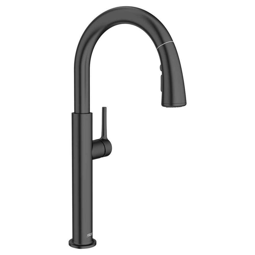 American Standard Matte Black Single Handle Pull Down Kitchen Faucet 