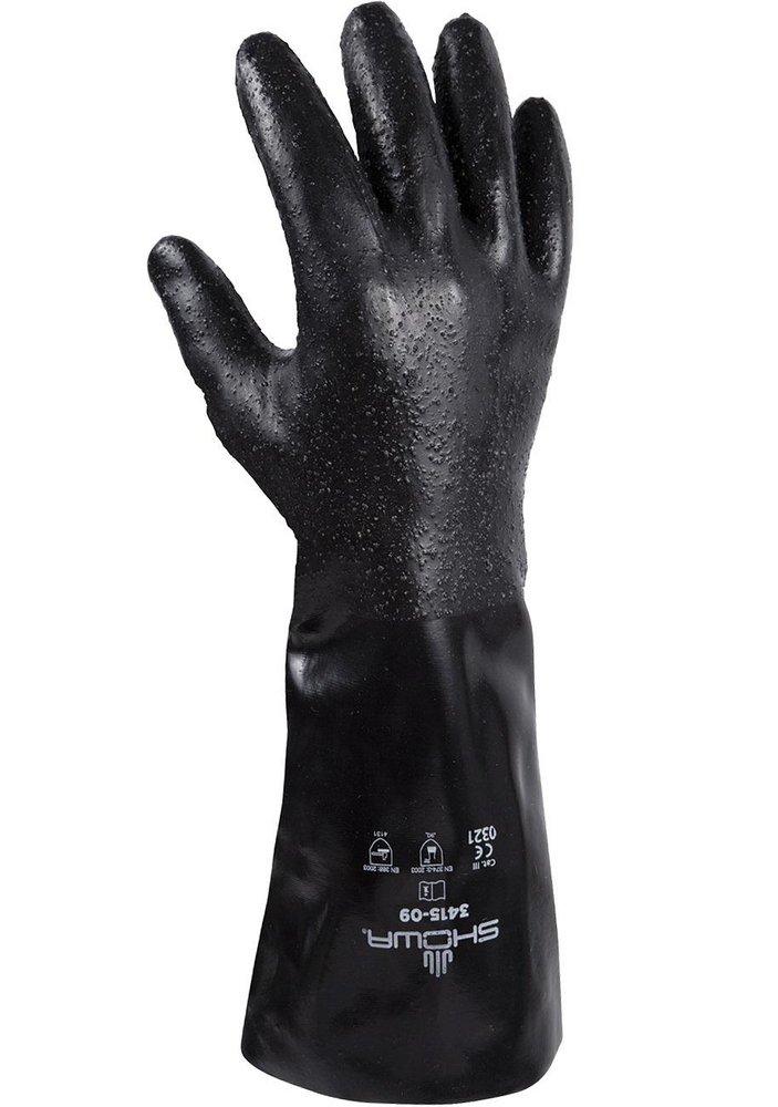 Showa Best Glove Black Neoprene Coated Knit Liner Glove in Black 