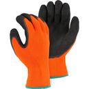 S Size Latex Palm Coating Winter Acrylic Glove in High Visibility Orange and Black