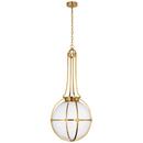 GRACIE LARGE CAPTURED GLOBE PENDANT IN ANTIQUE-BURNISHED BRASS WITH CLEAR GLASS 