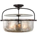 40W 3-Light Medium E-26 Incandescent Aged Iron Semi-Flush Mount Ceiling Fixture