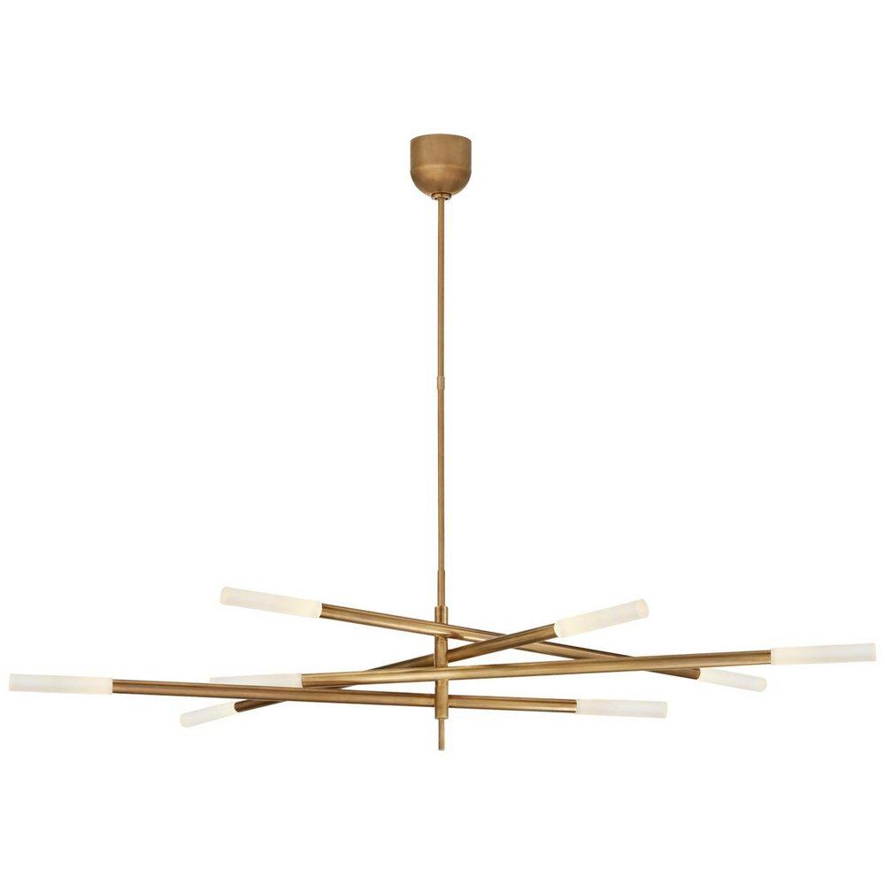Visual Comfort & Co. Signature Antique Burnished Brass 14-1/4 x 65 in. 35W 8-Light LED Modern Chandelier 
