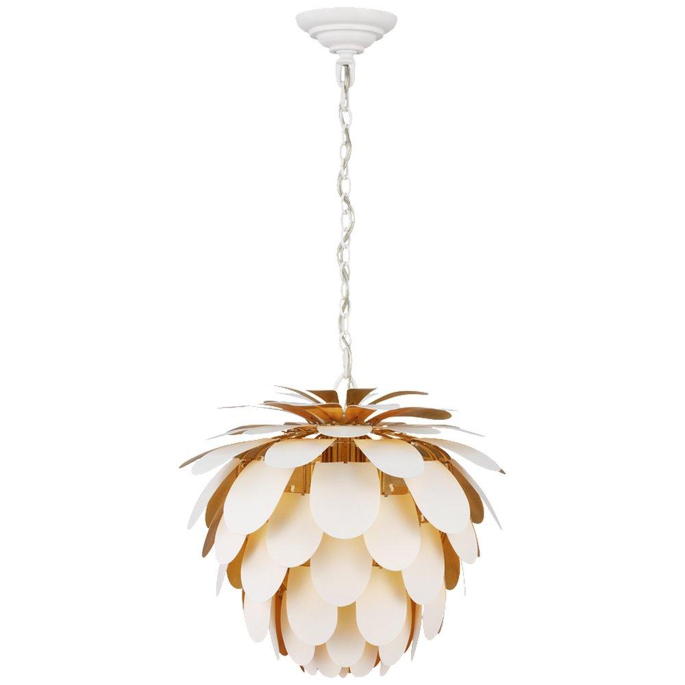 CYNARA SMALL CHANDELIER IN WHITE AND GILD 