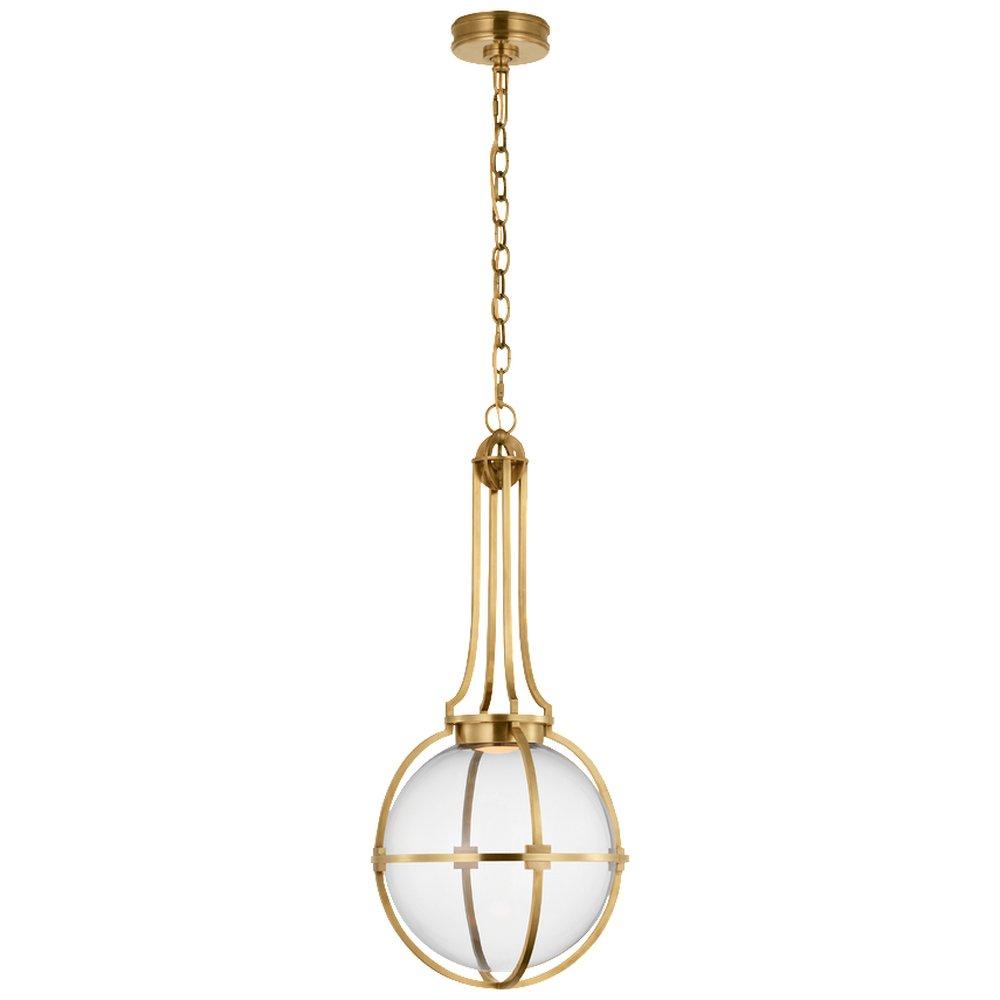 Visual Comfort & Co. Signature Antique Burnished Brass 12W 1-Light Medium E-26 Integrated LED Pendant Light 