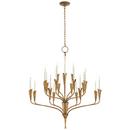 Visual Comfort & Co. Signature Gilded Iron 44-1/2 x 40-1/2 in. 25W 1-Tier 20-Light Incandescent Casual Chandelier 