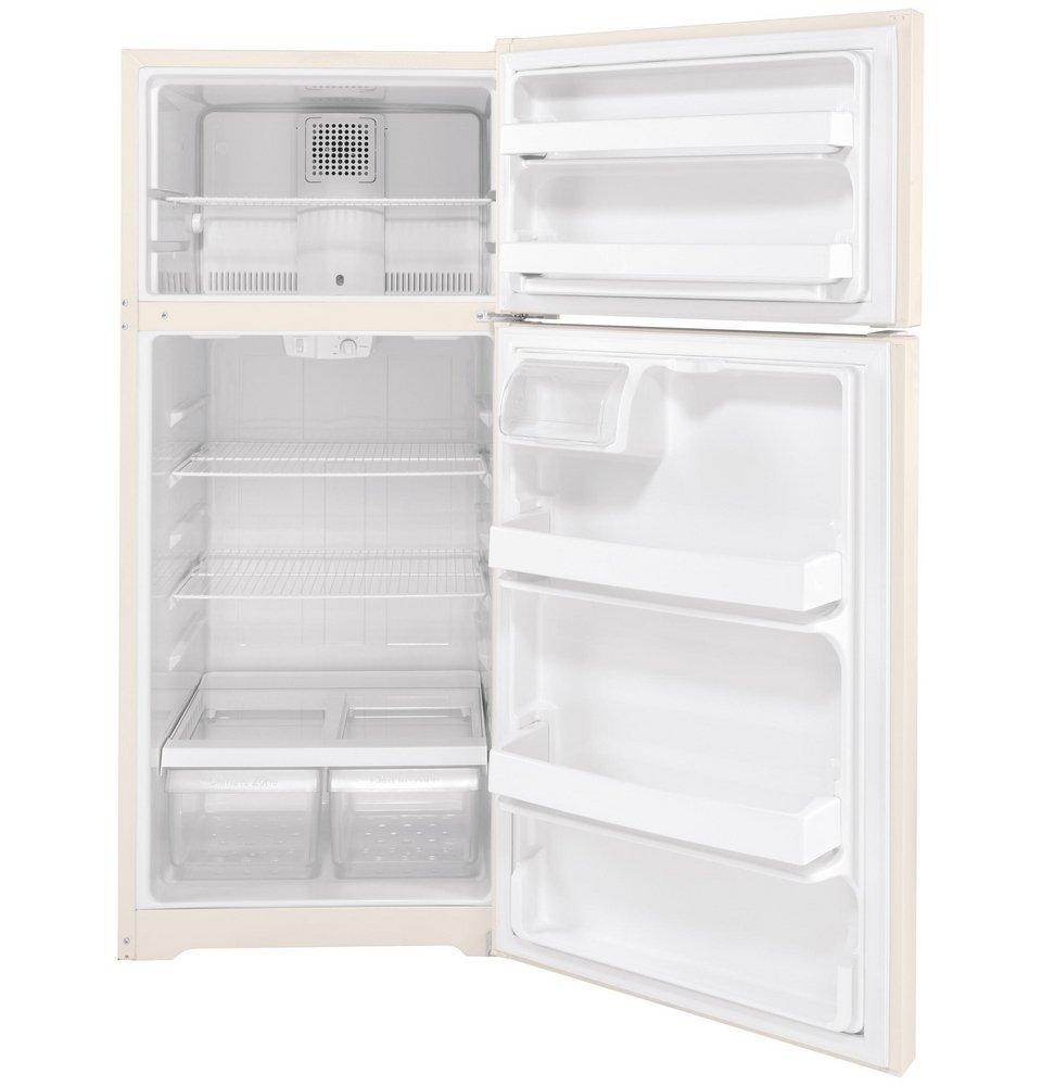 GE&reg; Bisque 28 in. 12.6 cu. ft. Top Mount Freezer Refrigerator 