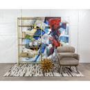 VANGUARD SHELVING UNIT IN GOLD WITH MIRRORED SURFACES 