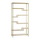 VANGUARD SHELVING UNIT IN GOLD WITH MIRRORED SURFACES 
