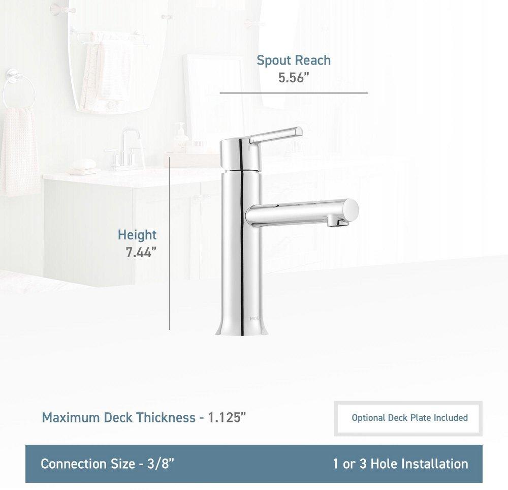 Moen Chrome Single Handle Monoblock Bathroom Sink Faucet Lever Handle 