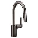 Moen Spot Resist&trade; Black Stainless Single Lever Handle Pull Down Bar Faucet with Power Clean and Reflex Technology 