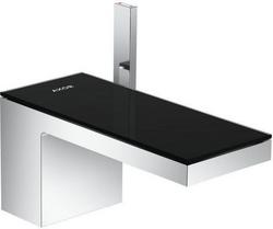 Single Handle Monoblock Bathroom Sink Faucet in Chrome;Black Glass